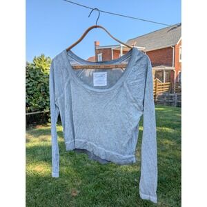 We‎ The Free Free People Heather Grey Long Sleeve Cropped 100% Cotton